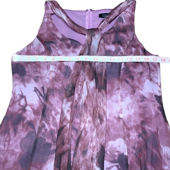 TERI JON by Ricki Freeman 100% Silk Fully Lined Floral Midi Dress MADE IN USA 8 - Picture 6 of 9